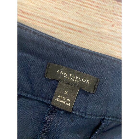 Ann Taylor Factory Women's Blue Crop Casual Office Dress Pants - 16 - Picture 12 of 14
